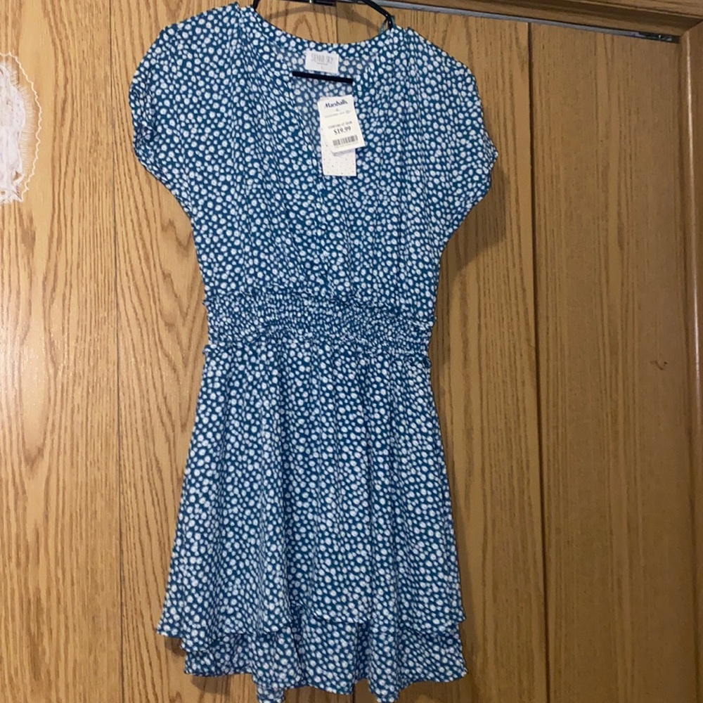 Sienna sky green and white dress
